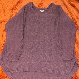 Elegant Purple Women's Cable Knit Sweater